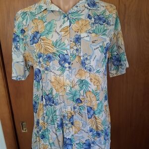 Alfred Dunner Blue and Tan Floral Shirt